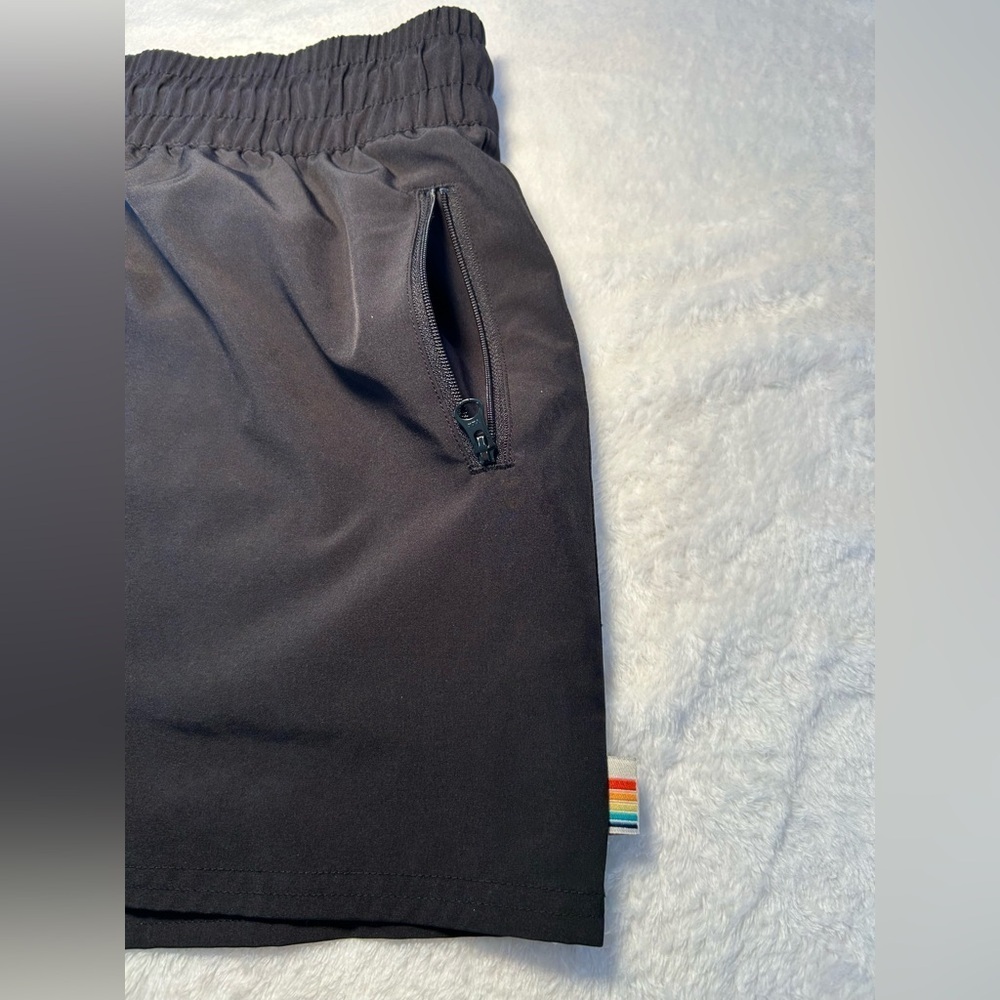OP Black Elastic Waist and Drawstring Shorts with 3 zippered Pockets - Picture 3 of 7